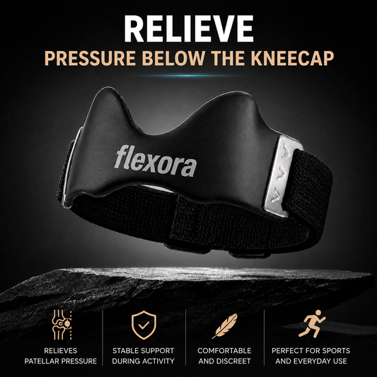 Flexora™ – Relieves pressure under the kneecap for immediate comfort.