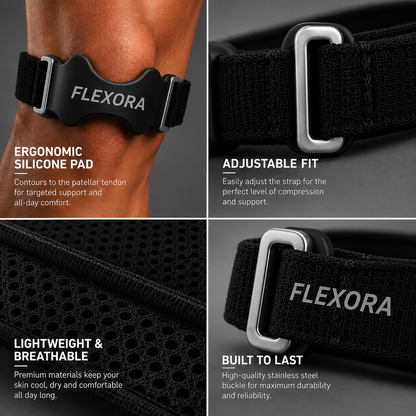 Flexora™ – Relieves pressure under the kneecap for immediate comfort.